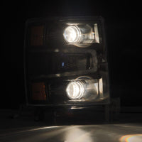 AlphaRex 14-15 Chevy 1500 PRO-Series Projector Headlights Black w/ Sequential Signal &  DRL - Burkken Auto Parts