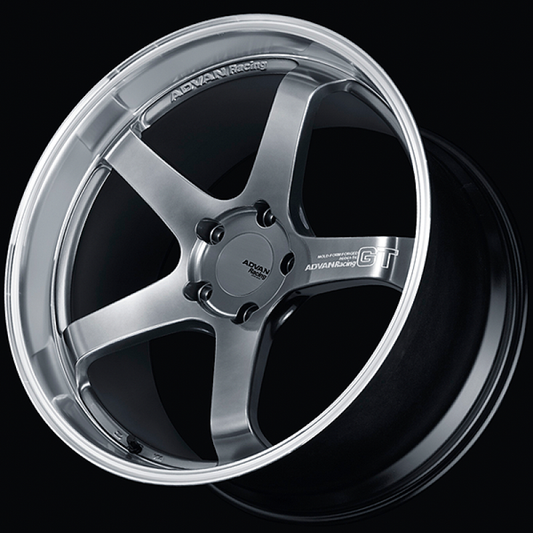 Advan GT for Porsche 21x9.5 / +26 Offset / 5x112 / 66.5mm Bore / Machining and Hyper Platinum Black - Burkken Auto Parts