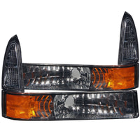 ANZO 2000-2004 Ford Excursion Euro Parking Lights Smoke w/ Amber Reflector - Burkken Auto Parts