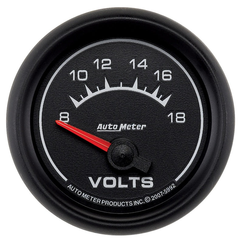 Autometer Euro-Style 2-1/16in 8-18V Short Sweep Electronic Voltmeter Gauge - Burkken Auto Parts