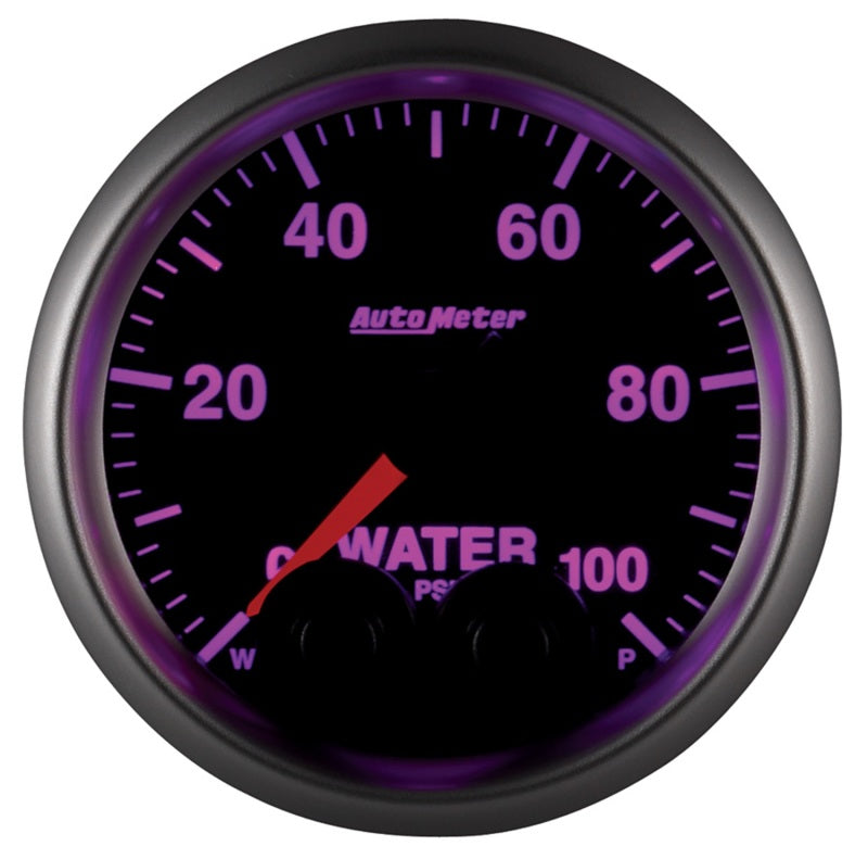 AutoMeter Gauge Water Press 2-1/16in. 100PSI Stepper Motor W/Peak & Warn Elite - Burkken Auto Parts