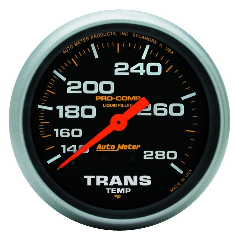 Autometer Liquid Filled Mechanical 66.7mm 140-280 deg F Termperature Gauge Includes 8 ft Tubing - Burkken Auto Parts