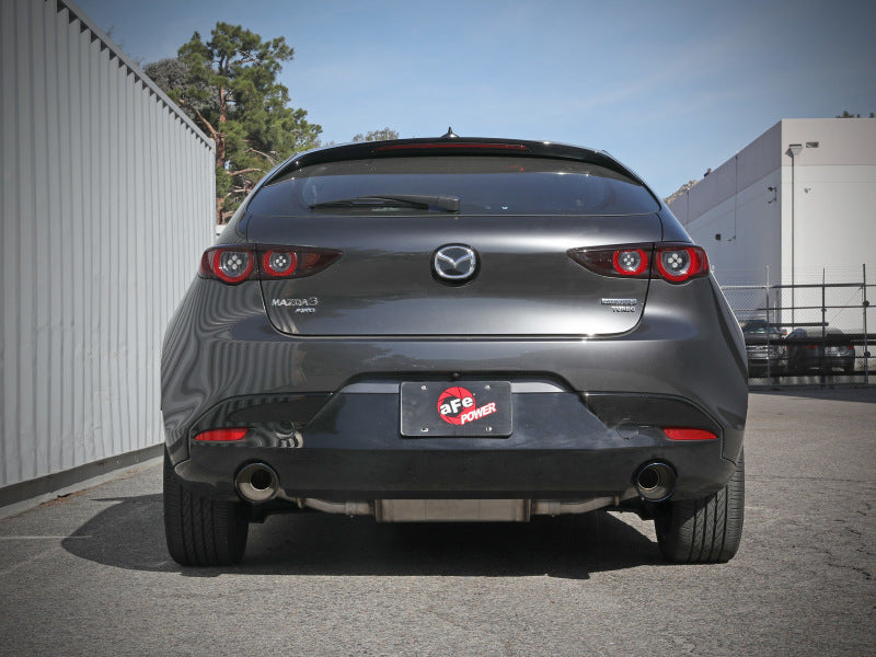 aFe 19-22 Mazda 3 L4 2.5L Takeda 3in to 2-1/2in 304 SS Axle-Back Exhaust w/ Blue Flame Tip - Burkken Auto Parts