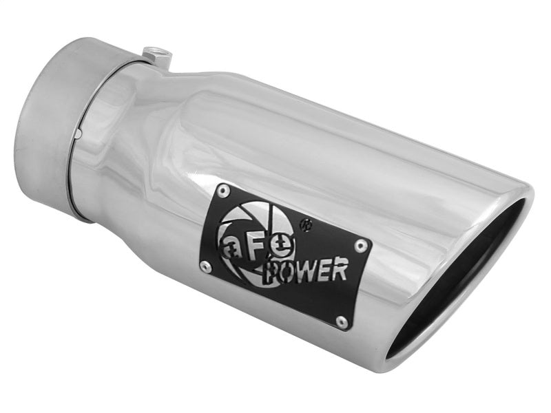 aFe MACH Force-Xp 3in Inlet x 4in Outlet x 9in Length 304 Stainless Steel Exhaust Tip Polished - Burkken Auto Parts