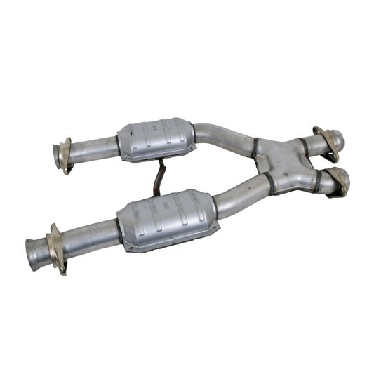 BBK 79-93 Mustang 5.0 Short Mid X Pipe With Catalytic Converters 2-1/2 For BBK Long Tube Headers - Burkken Auto Parts