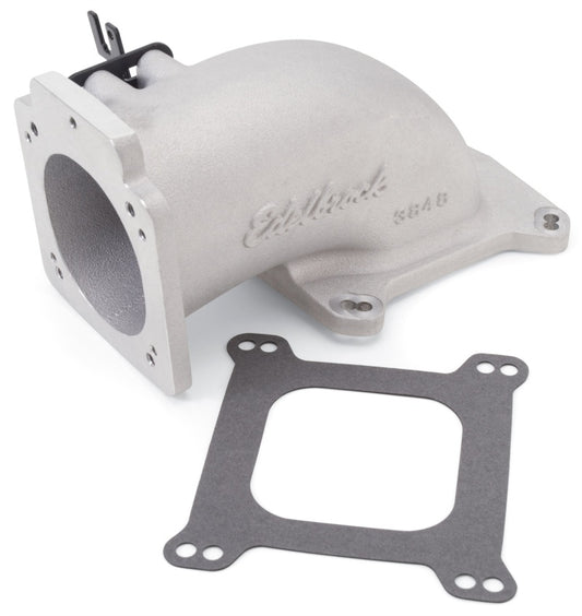 Edelbrock Low Profile Intake Elbow 90mm Throttle Body to Square-Bore Flange As-Cast Finish - Burkken Auto Parts
