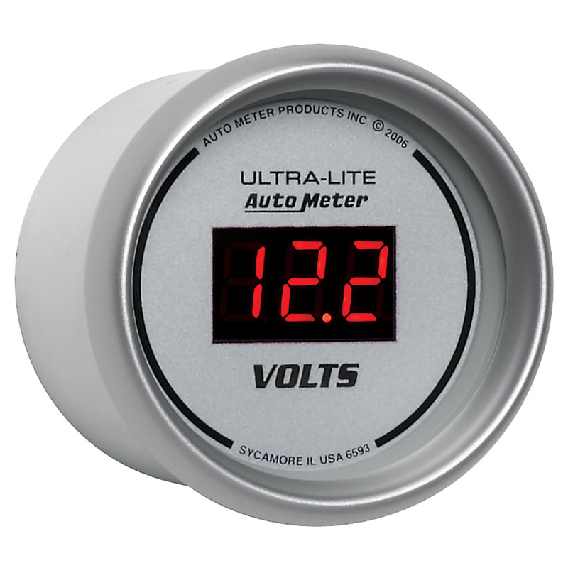 Autometer Ultra-Lite 2-1/16in 8-18 Volts Digital Voltmeter - Burkken Auto Parts