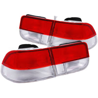 ANZO 1996-2000 Honda Civic Taillights Red/Clear - OEM 4pc - Burkken Auto Parts
