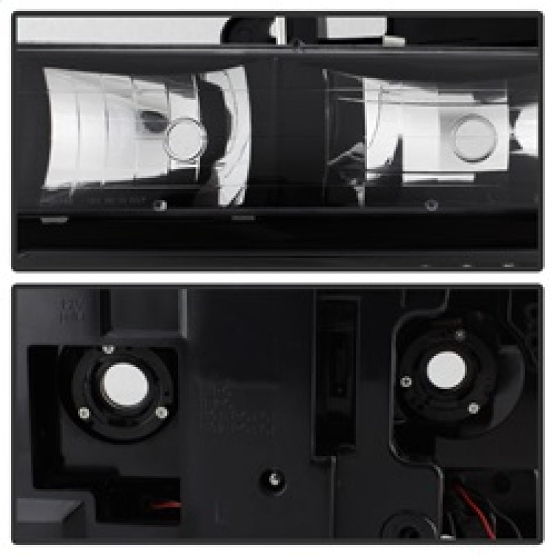 xTune 92-94 Blazer Full Size Corner/LED Bumper Headlights Black HD-JH-CCK88-LED-AM-BK-SET - Burkken Auto Parts