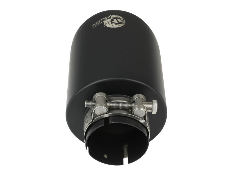 aFe Takeda 304 SS Clamp-On Exhaust Tip 2.5in. Inlet / 4.5in. Outlet / 7in. L - Black - Burkken Auto Parts