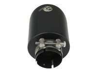 aFe Takeda 304 SS Clamp-On Exhaust Tip 2.5in. Inlet / 4.5in. Outlet / 7in. L - Black - Burkken Auto Parts