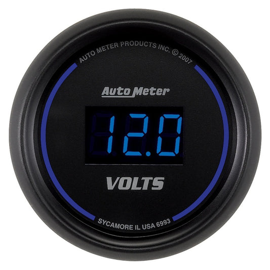 Autometer Cobalt Digital 52.4mm Black Voltmeter - Burkken Auto Parts
