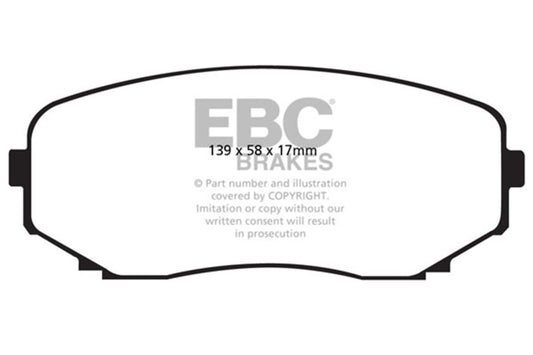 EBC 11-14 Ford Edge 2.0 Turbo Redstuff Front Brake Pads - Burkken Auto Parts