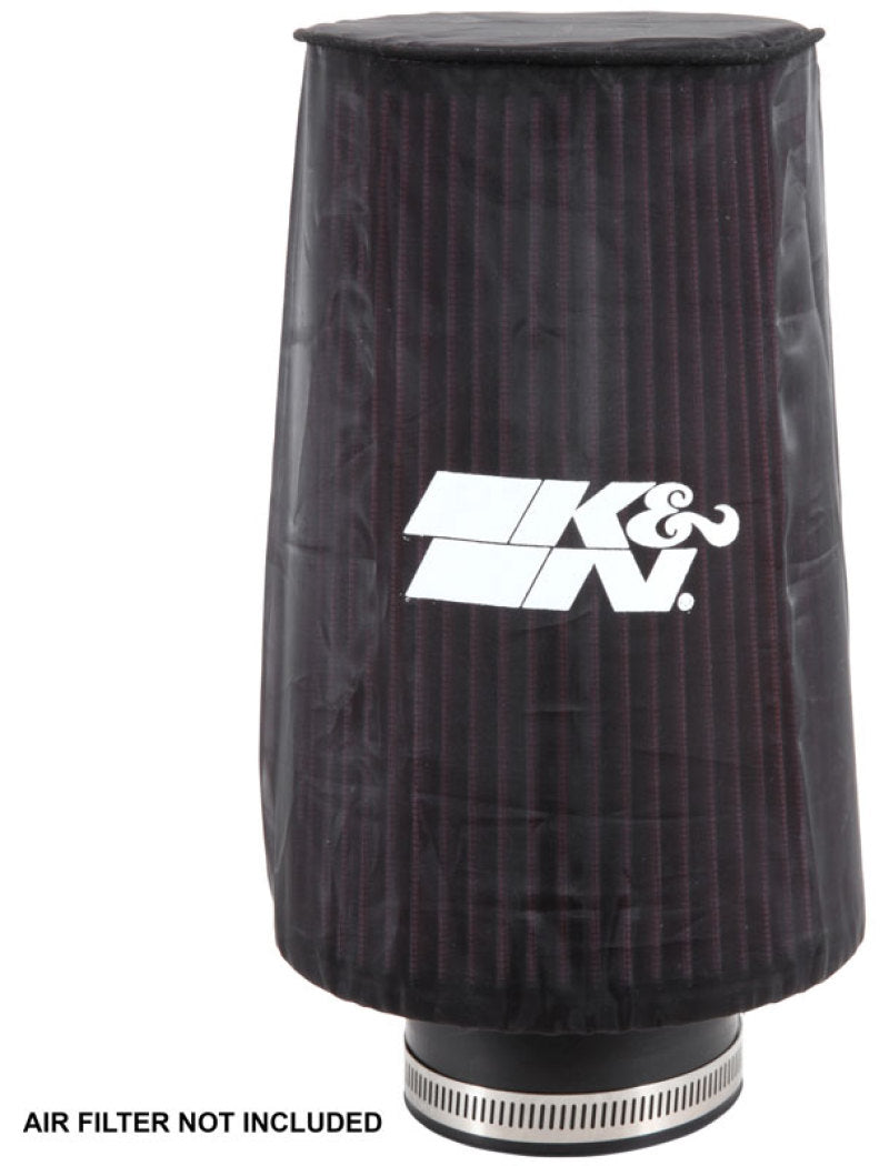 K&N Universal Round Tapered Filter Wrap - Black - 6in Base ID x 4.625in Top ID x 9in Height - Burkken Auto Parts