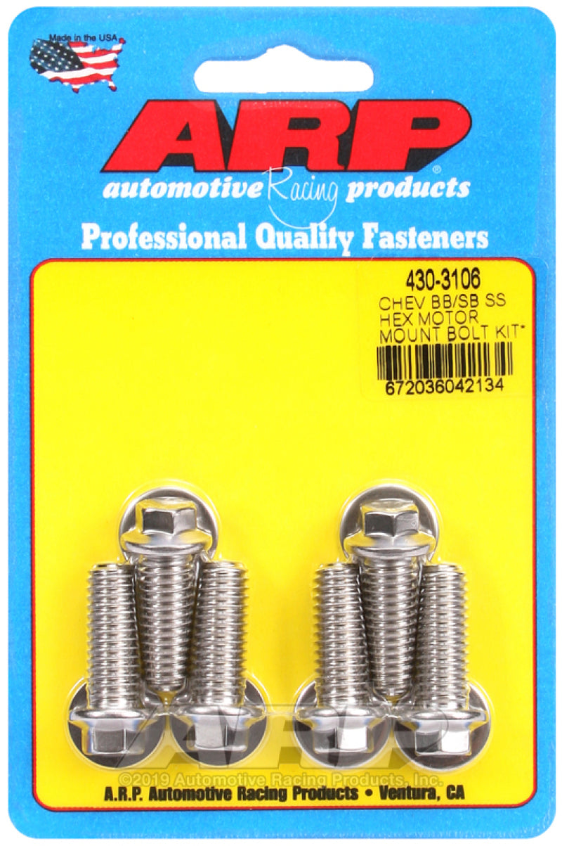 ARP Chevy Hex Motor Mount Bolt Kit w/ energy suspension Mounts - Burkken Auto Parts