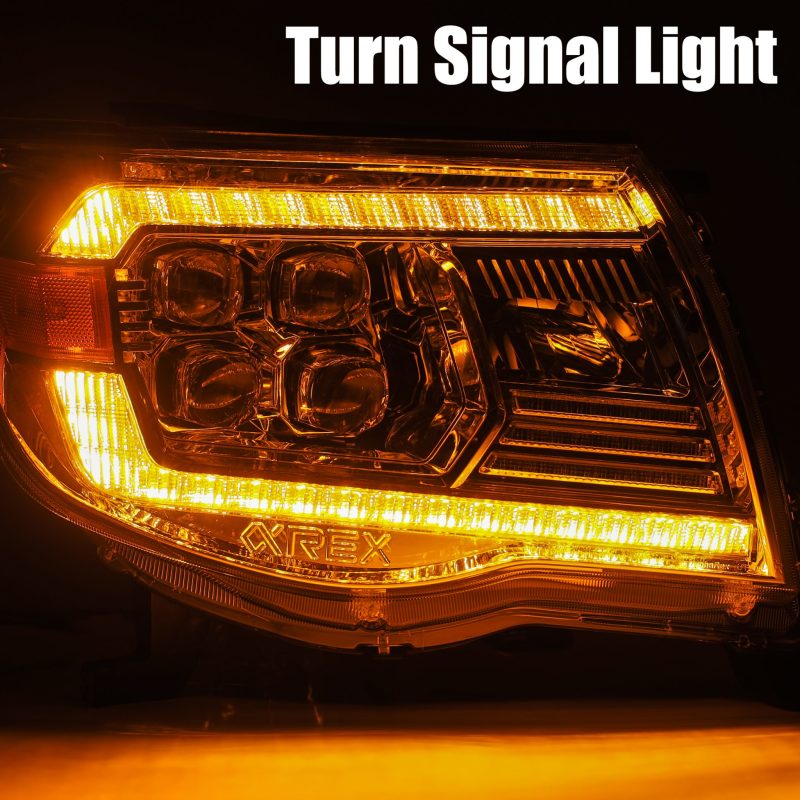 AlphaRex 05-11 Toyota Tacoma NOVA LED Projector Headlights Plank Style Alpha Black w/Activ Light/DRL - Burkken Auto Parts
