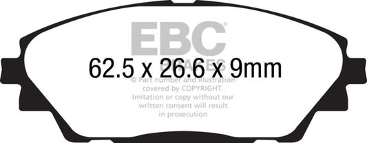 EBC 14+ Mazda 3 2.0 (Japan Build) Greenstuff Front Brake Pads - Burkken Auto Parts