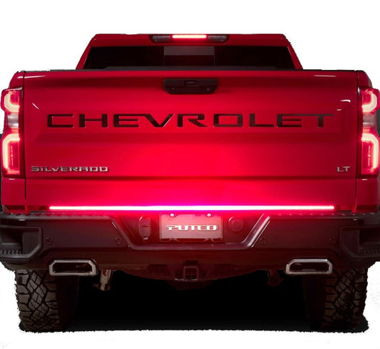 Putco 60in Red Blade LED Tailgate Light Bar for Ford Turcks w/ Blis and Trailer Detection