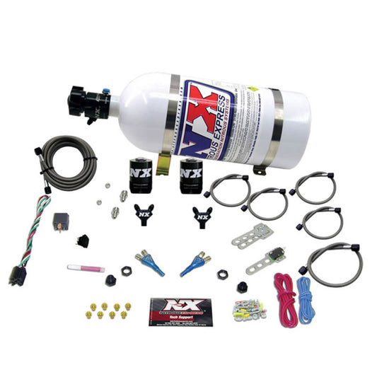 Nitrous Express GM EFI Dual Nozzle Nitrous Kit (100-300HP) w/10lb Bottle - Burkken Auto Parts