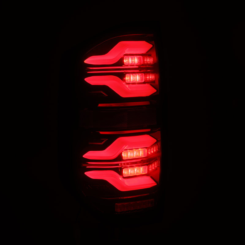 AlphaRex 14-21 Toyota Tundra LUXX LED Taillights Black/Red w/Activ Light/Seq Signal - Burkken Auto Parts