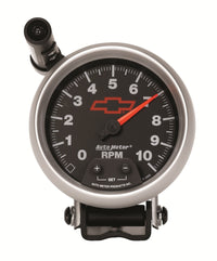 Autometer GM Red Bowtie Black 3-3/4in 0-10000 RPM Pedestal Mount Tachometer Quick-Lite - Burkken Auto Parts