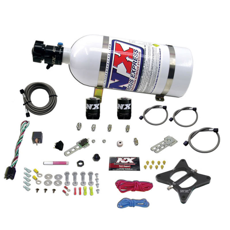 Nitrous Express 96-04 Ford Mustang 4.6L 2 Valve Nitrous Plate Kit w/10lb Bottle - Burkken Auto Parts