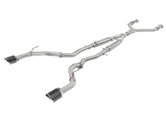 aFe Takeda 2.5in 304 SS Cat-Back Exhaust System w/ Carbon Fiber Tips 16-18 Infiniti Q50 V6-3.0L (tt) - Burkken Auto Parts
