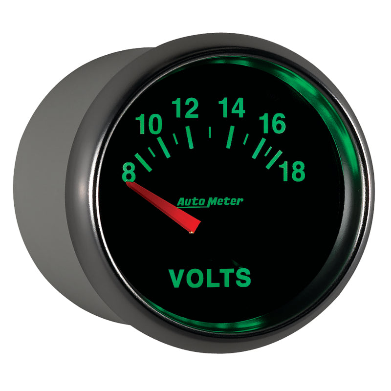 Autometer GS 52mm 8-18 Volts Short Sweep Electronic Voltmeter Gauge - Burkken Auto Parts