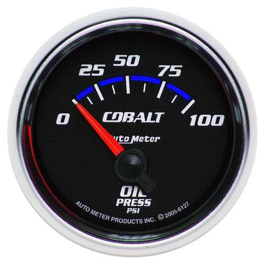 Autometer Cobalt 52mm 100 PSI Short Sweep Electric Oil Pressure Gauge - Burkken Auto Parts