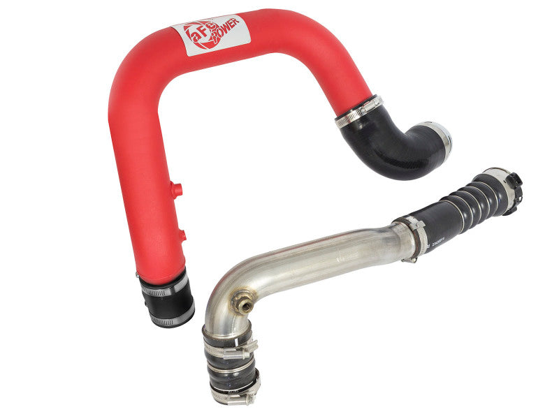 aFe BladeRunner 2.5in Red IC Tube Hot Side w/ Coupling & Clamp Kit 2016 GM Colorado/Canyon 2.8L - Burkken Auto Parts