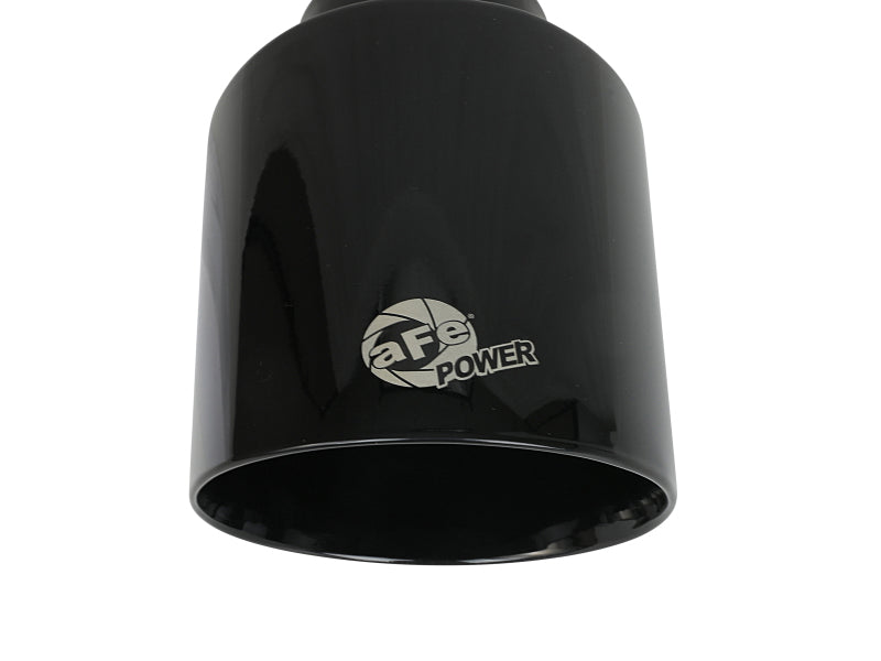 aFe Takeda 409 SS Clamp-On Exhaust Tip 2.5in. Inlet / 4.5in. Outlet / 7in. L - Black - Burkken Auto Parts