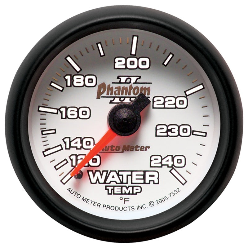 Autometer Phantom II 2-1/16in 120-240 Degree F Mechanical Water Temp Gauge - Burkken Auto Parts