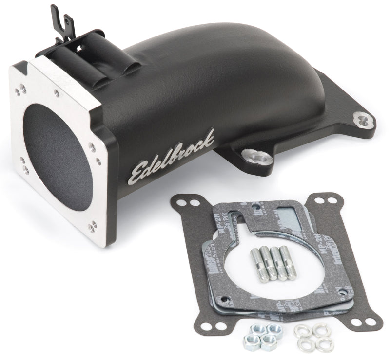 Edelbrock Ultra Low Profile Intake Elbow 90mm Throttle Body to Square-Bore Flange Black Finish - Burkken Auto Parts