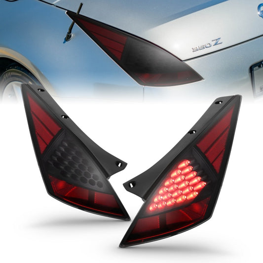 ANZO 2003-2005 Nissan 350Z LED Taillights Smoke - Burkken Auto Parts