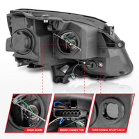 ANZO 2007-2012 GMC Acadia Projector Headlights Black Housing - Burkken Auto Parts