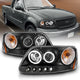 ANZO 1997-2003 Ford F-150 Projector Headlights w/ Halo Black (CCFL) - Burkken Auto Parts