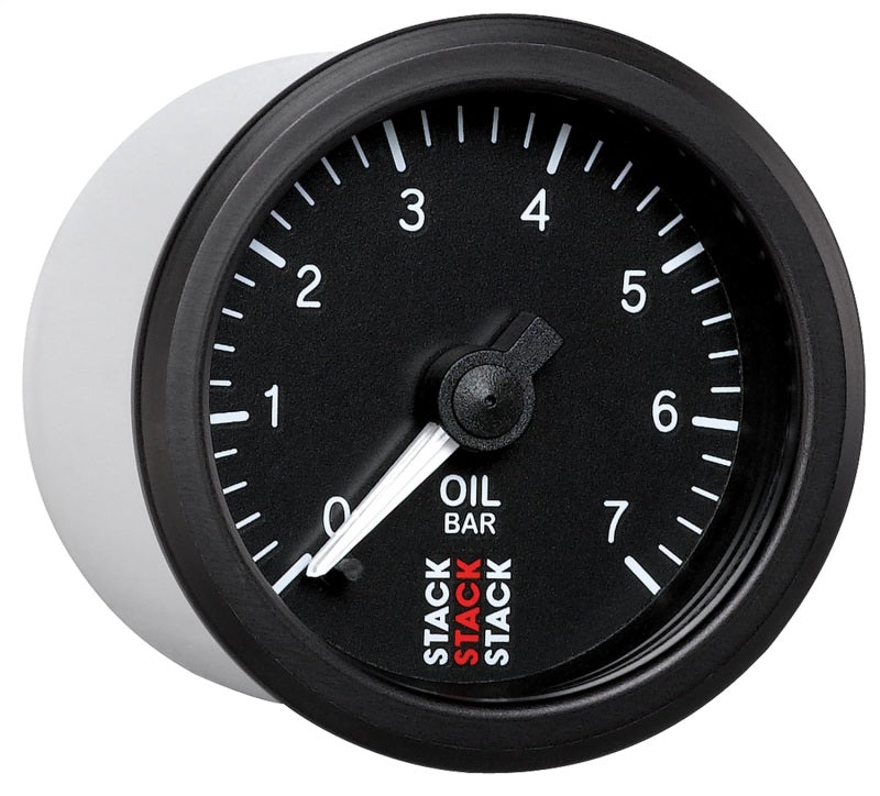 Autometer Stack 52mm 0-7 Bar M10 Male Pro Stepper Motor Oil Pressure Gauge - Black - Burkken Auto Parts