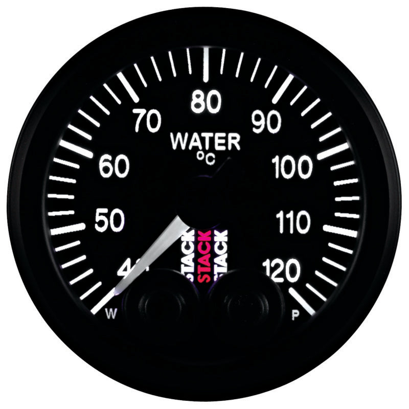 Autometer Stack 52mm 40-120 Deg C 1/8in NPTF Male Pro-Control Water Temp Gauge - Black - Burkken Auto Parts