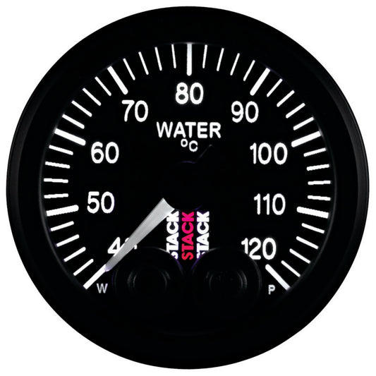 Autometer Stack 52mm 40-120 Deg C 1/8in NPTF Male Pro-Control Water Temp Gauge - Black - Burkken Auto Parts