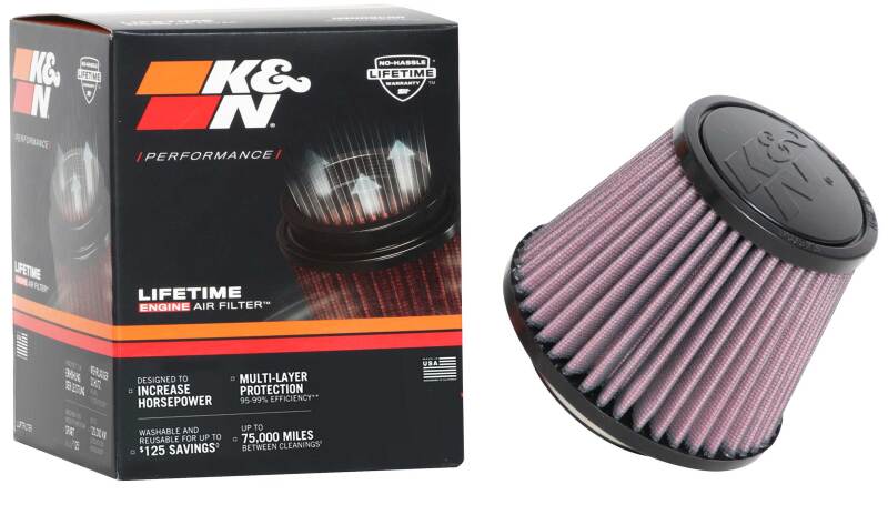 K&N Universal Tapered Filter 2.75in Flange ID x 5.0625in Base OD x 3.5in Top OD x 4in Height - Burkken Auto Parts