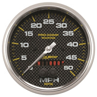 Autometer Speedometer Gauge 5 inch 50MPH GPS Marine Carbon Fiber - Burkken Auto Parts