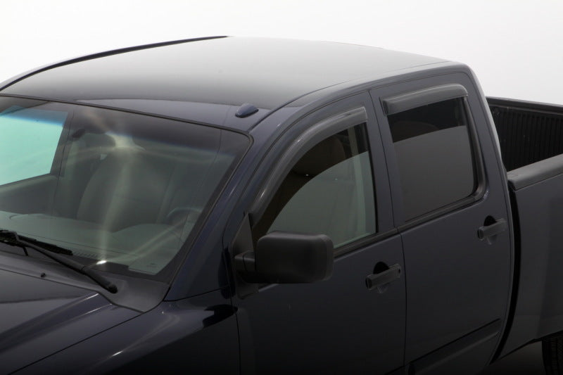 AVS 04-15 Nissan Titan Crew Cab Ventvisor Outside Mount Window Deflectors 4pc - Smoke - Burkken Auto Parts