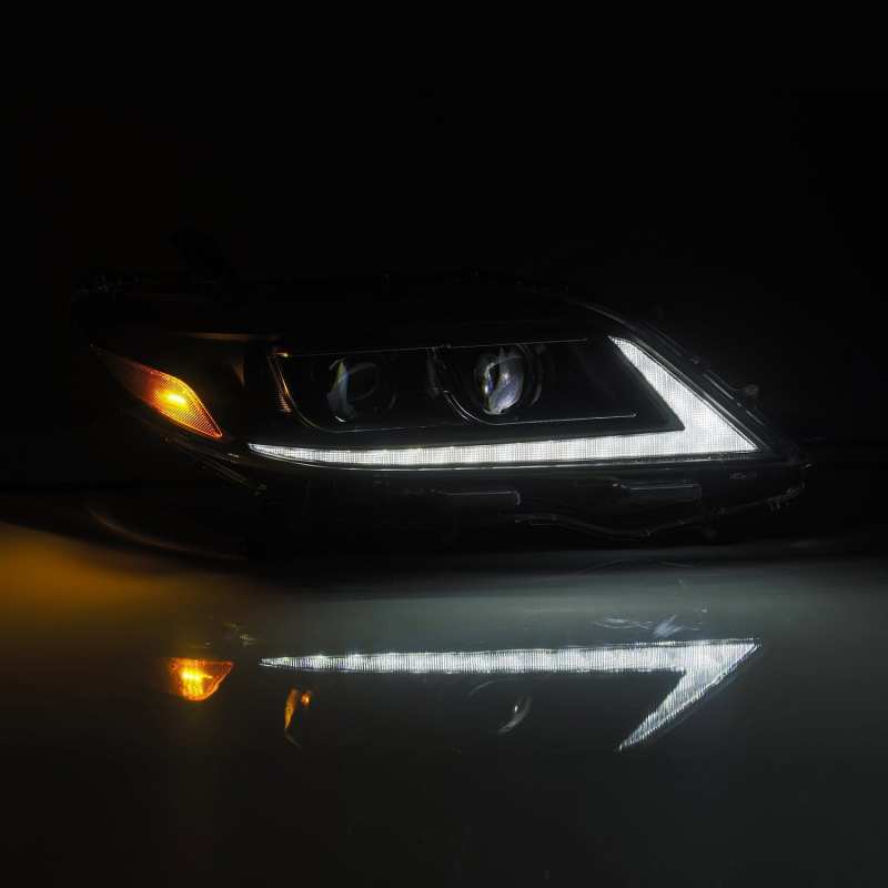AlphaRex 11-21 Toyota Sienna LUXX LED Proj Headlights Plank Style Black w/Seq Signal/DRL - Burkken Auto Parts