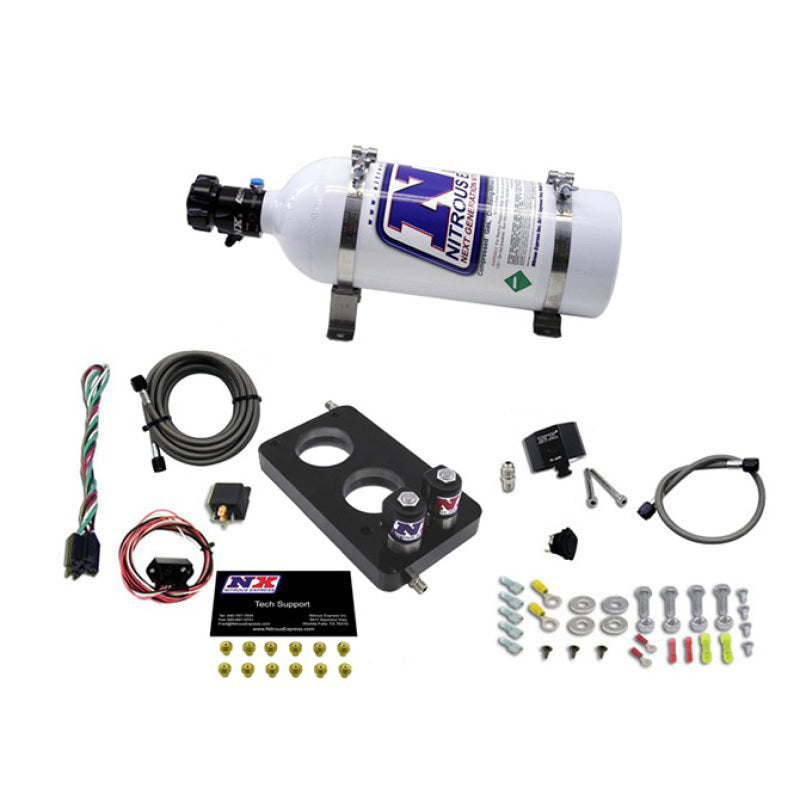 Nitrous Express 05-10 Ford Mustang 4.6L 3 Valve Nitrous Plate Kit (50-150HP) w/5lb Bottle - Burkken Auto Parts