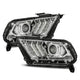 AlphaRex 10-12 Ford Mustang PRO-Series Projector Headlights Plank Style Chrome w/Top/Bottom DRL - Burkken Auto Parts