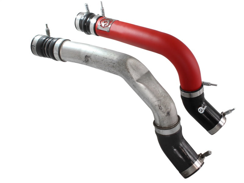 aFe BladeRunner 3in Red Intercooler Tube Hot Side w/Couplings 13-14 Dodge RAM Diesel 6.7L (td) - Burkken Auto Parts