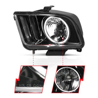ANZO 2005-2009 Ford Mustang Crystal Headlights w/ Halo Black (CCFL) - Burkken Auto Parts