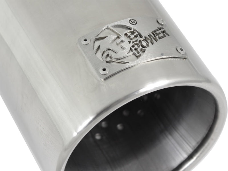 aFe MACH Force-XP 304 SS Sing Wall Pol Exh Tip Univ Exit 3in Inlet x 4in Outlet x 12in L - Clamp On - Burkken Auto Parts