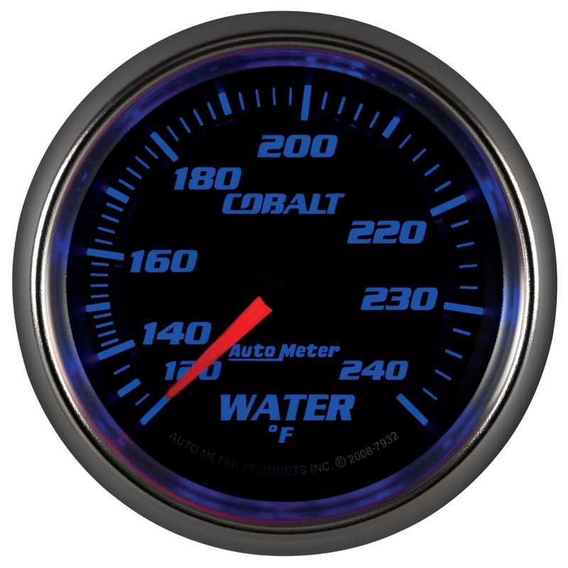 Autometer Cobalt 66mm 120-240 Degree F Mechanical Water Temperature Gauge - Burkken Auto Parts