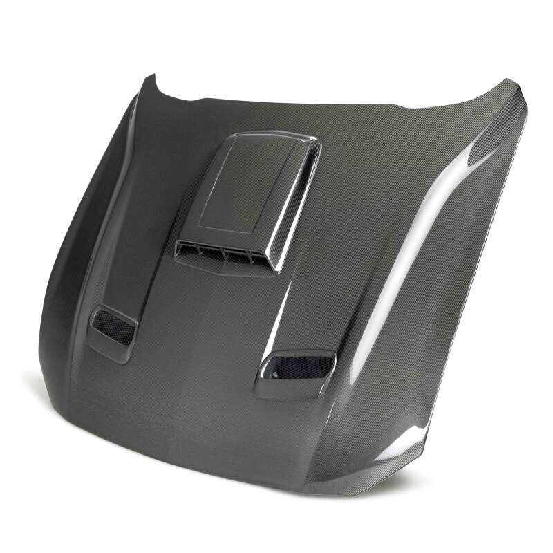 Anderson Composites 21-23 Ford Mustang Mach 1 Type-SK Double-Sided Carbon Fiber Hood - Burkken Auto Parts